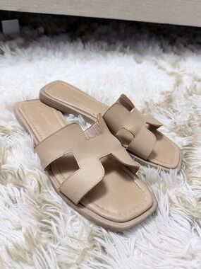 Beige Slide Sandals for Women - Neutral Slip-On Comfort